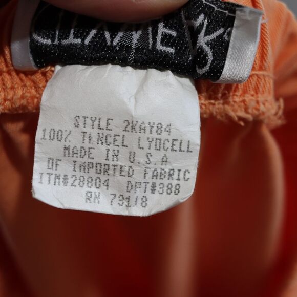 City Wear Vintage 90s Orange Capris with Elastic Waistband and Wide-Leg Cut - Picture 9 of 10